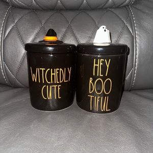 NWT Rae Dunn 2 pc set Halloween canisters 🎃